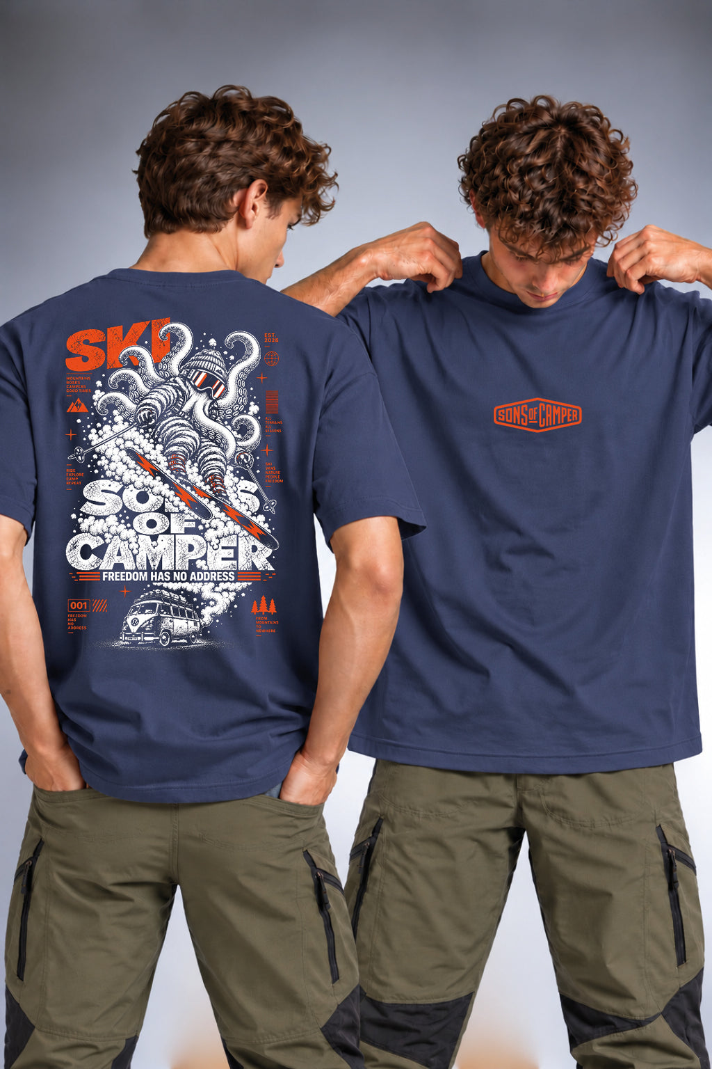 Camiseta Ski Sons of Camper color Navy, vista hombre
