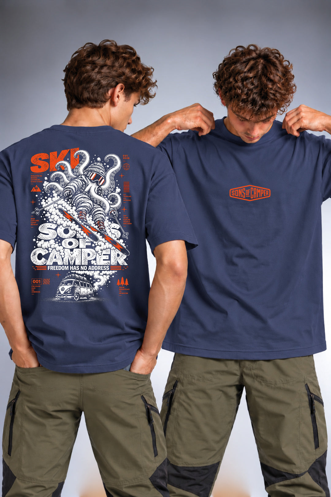 Camiseta Ski Sons of Camper color Navy, vista hombre