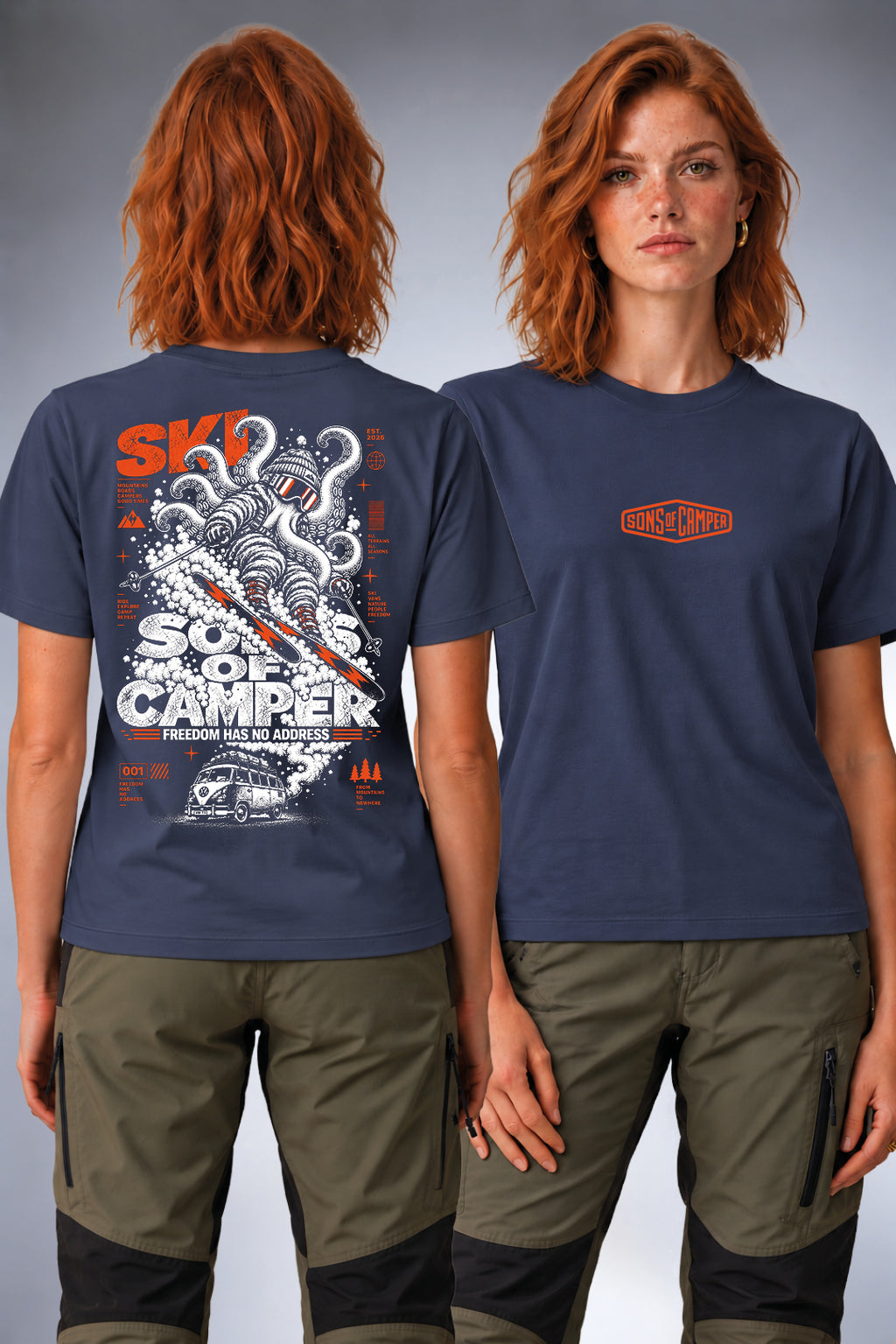 Camiseta Ski Sons of Camper color Navy, vista mujer