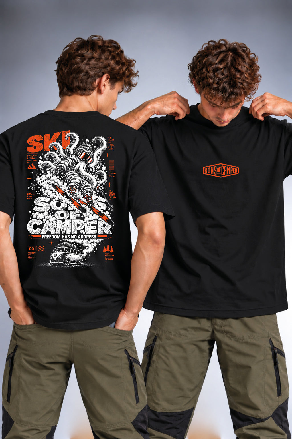 Camiseta Ski Sons of Camper color Negro, vista hombre