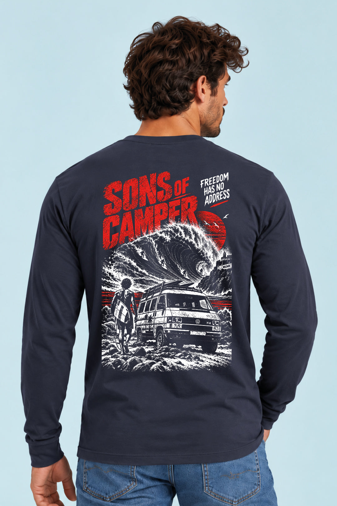 Camiseta de manga larga Nazare de Sons of Camper, color Navy