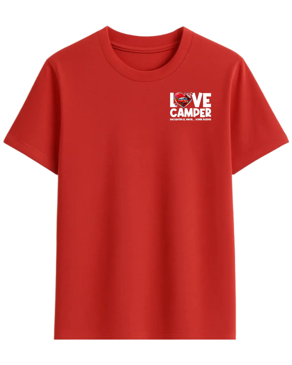 Camiseta Love Camper Pocket Red con logo en el pecho en color Rojo