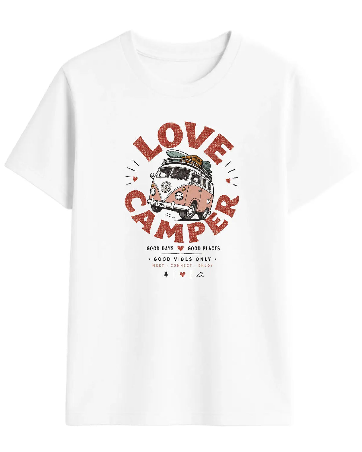 Camiseta Love Camper Bulli Classic con ilustración vintage en color Blanco