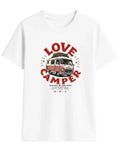 Camiseta Love Camper Hymer Classic con ilustración de autocaravana en color Blanco