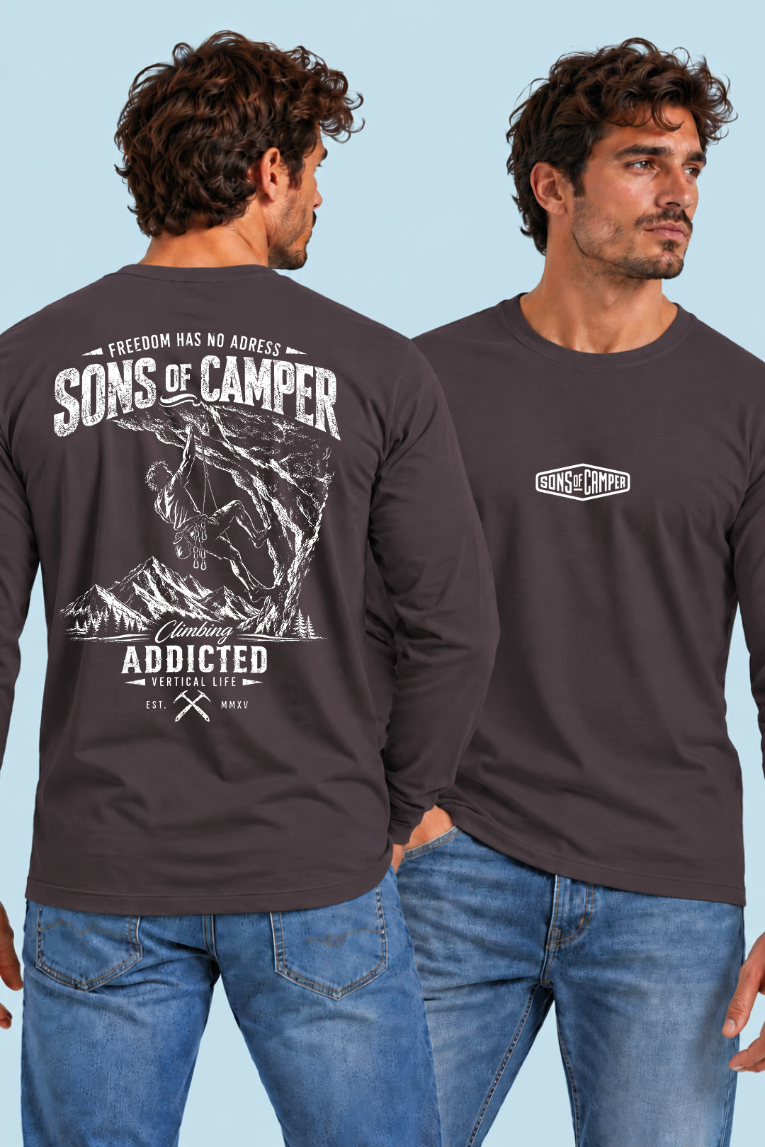 Camiseta manga larga Addicted Sons of Camper color Antracita, vista hombre