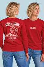 Camiseta manga larga Addicted Sons of Camper color Rojo, vista mujer