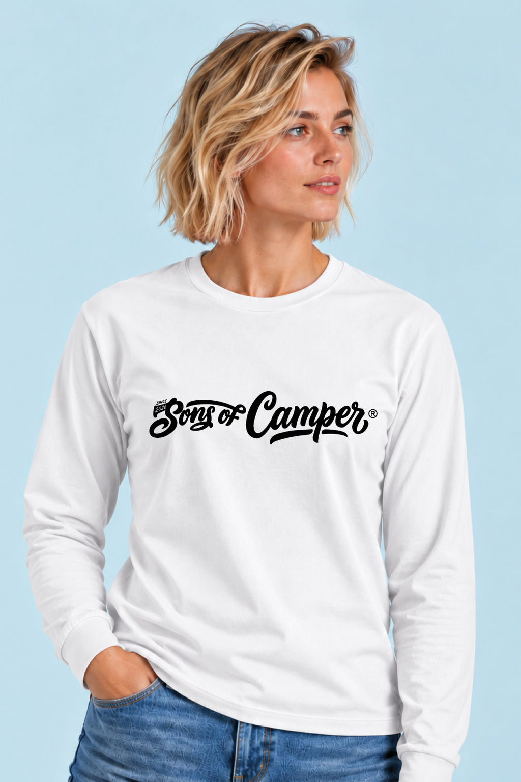 Camiseta manga larga Basic Sons of Camper color Blanco, vista mujer