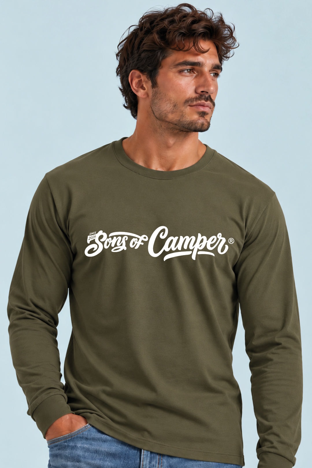 Camiseta manga larga Basic Sons of Camper color Caqui, vista hombre