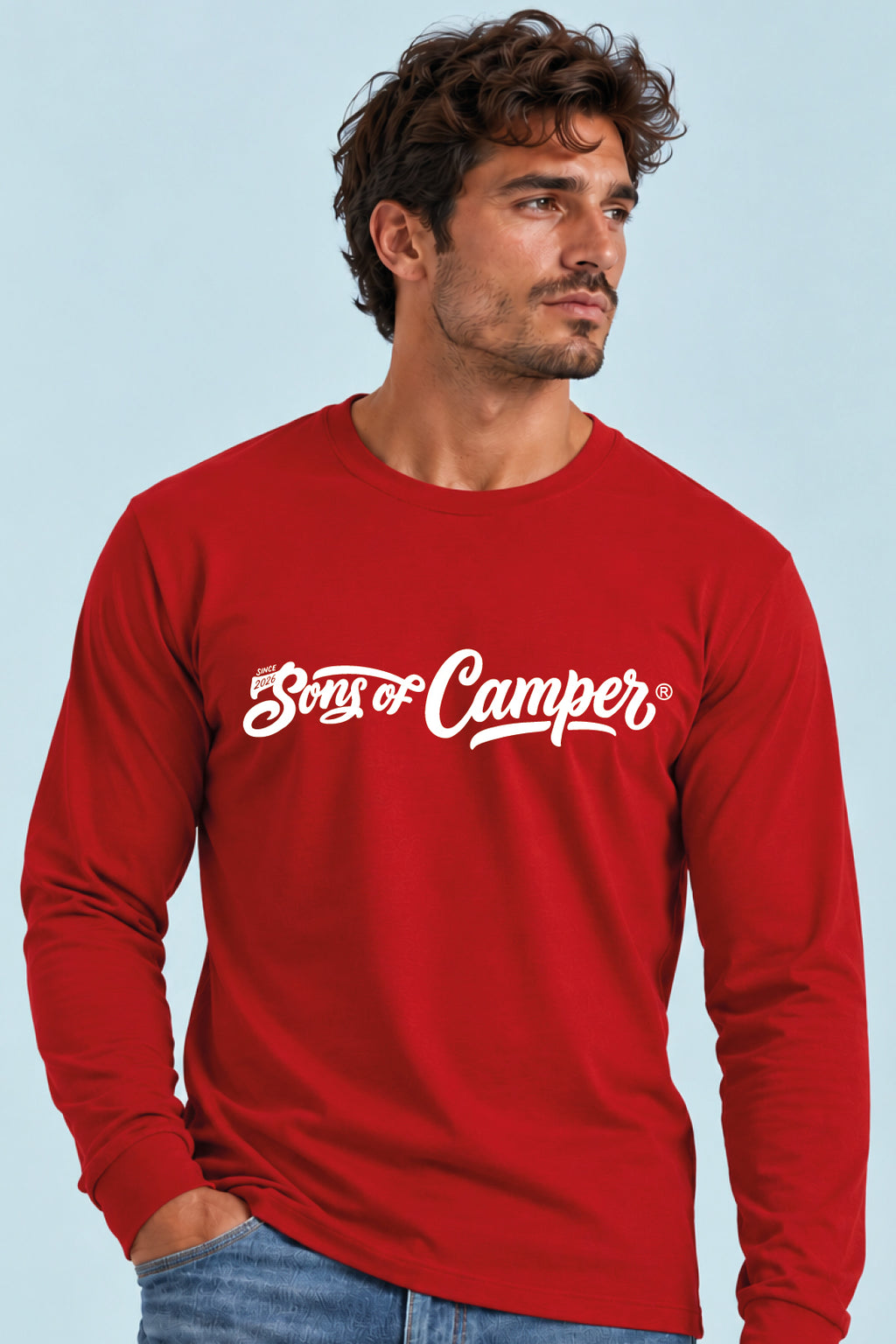 Camiseta manga larga Basic Sons of Camper color Rojo, vista hombre