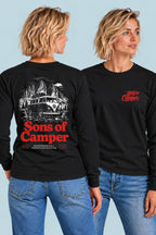 Camiseta manga larga Bulli Sons of Camper color Negro, vista mujer