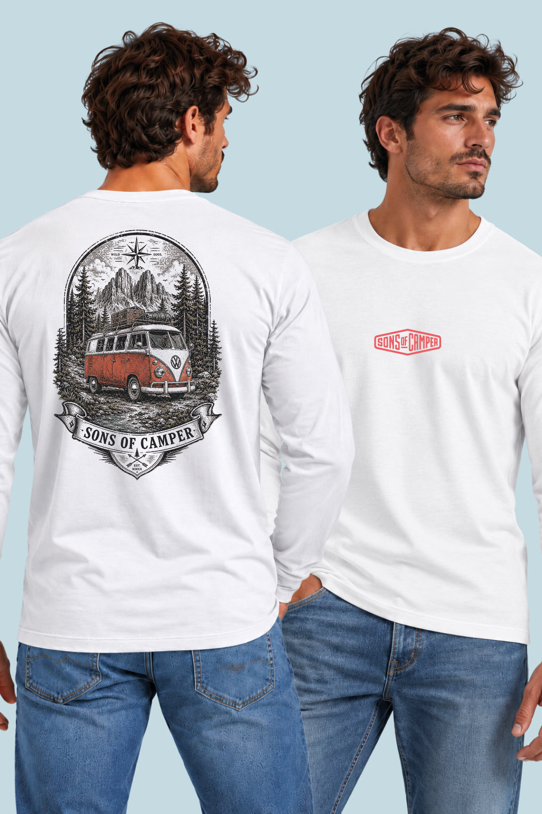 Camiseta manga larga Dolomitas Sons of Camper color Blanco, vista hombre