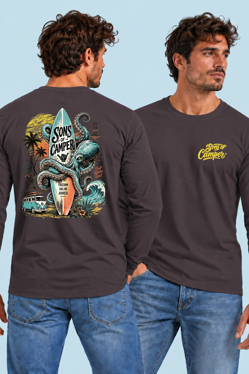 Camiseta manga larga Galicia Sons of Camper color Antracita, vista hombre
