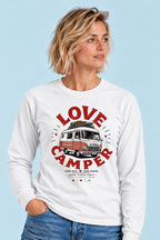 Camiseta manga larga Love Camper Hymer Classic Sons of Camper color Blanco, vista mujer