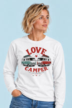 Camiseta manga larga Love Camper Hymer Dúo Sons of Camper color Blanco, vista mujer