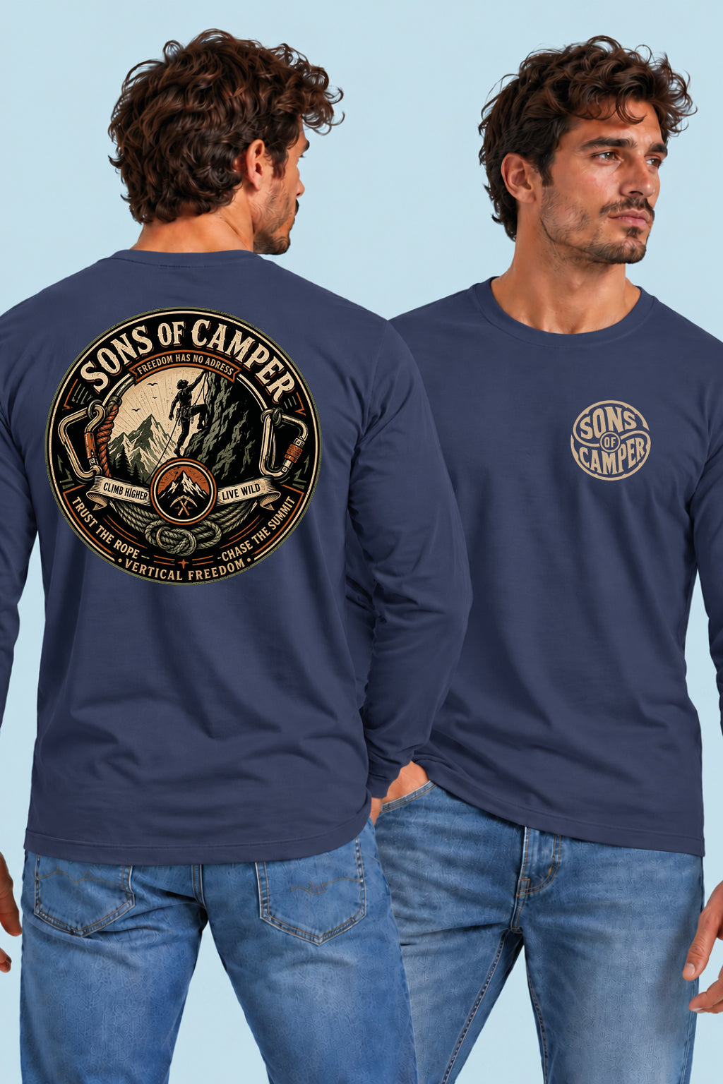 Camiseta manga larga Pirineos Sons of Camper color Navy, vista hombre