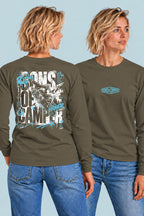 Camiseta manga larga Radical Sons of Camper color Caqui, vista mujer
