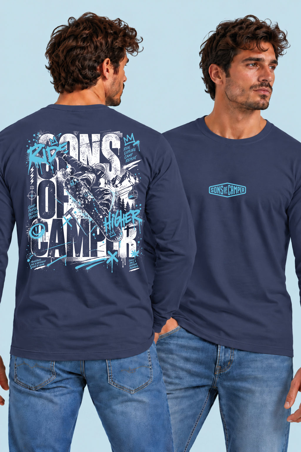Camiseta manga larga Radical Sons of Camper color Navy, vista hombre