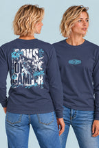 Camiseta manga larga Radical Sons of Camper color Navy, vista mujer
