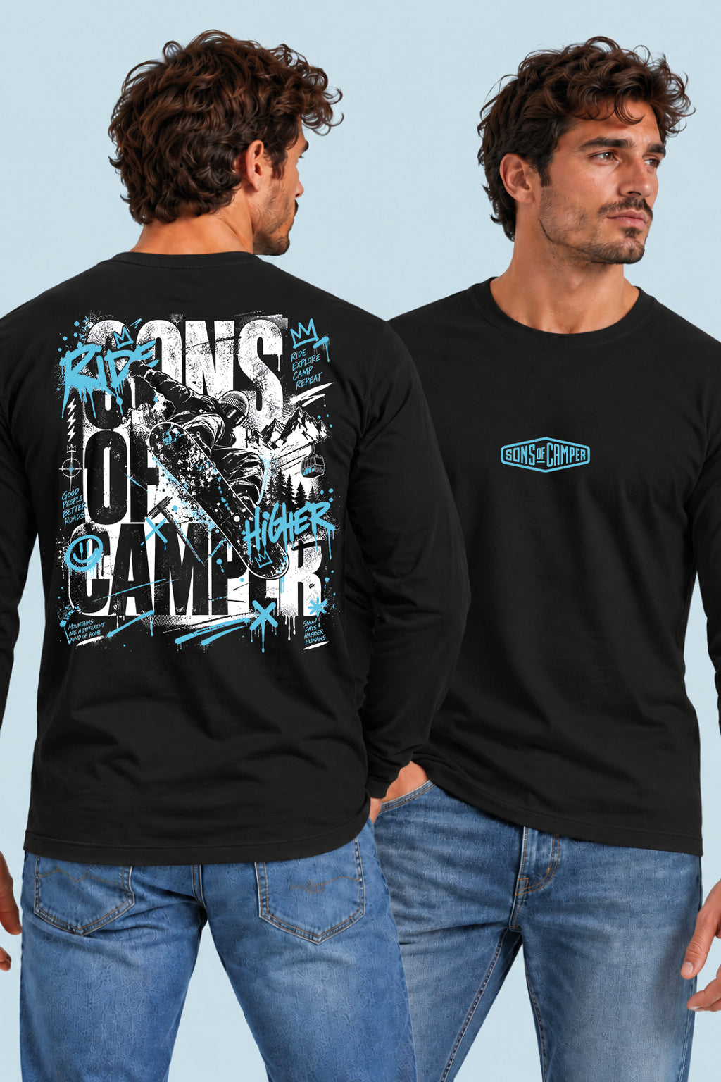 Camiseta manga larga Radical Sons of Camper color Negro, vista hombre