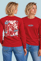 Camiseta manga larga Radical Sons of Camper color Rojo, vista mujer