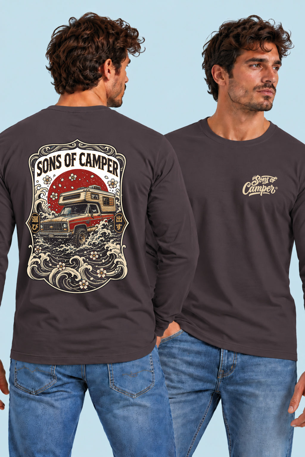 Camiseta manga larga River Sons of Camper color Antracita, vista hombre