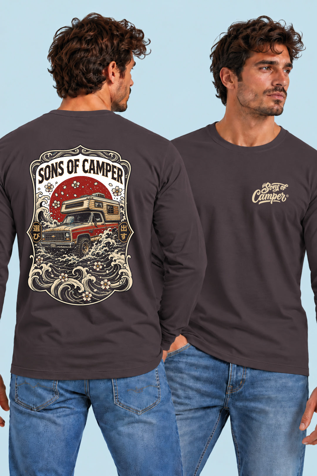 Camiseta manga larga River Sons of Camper color Antracita, vista hombre