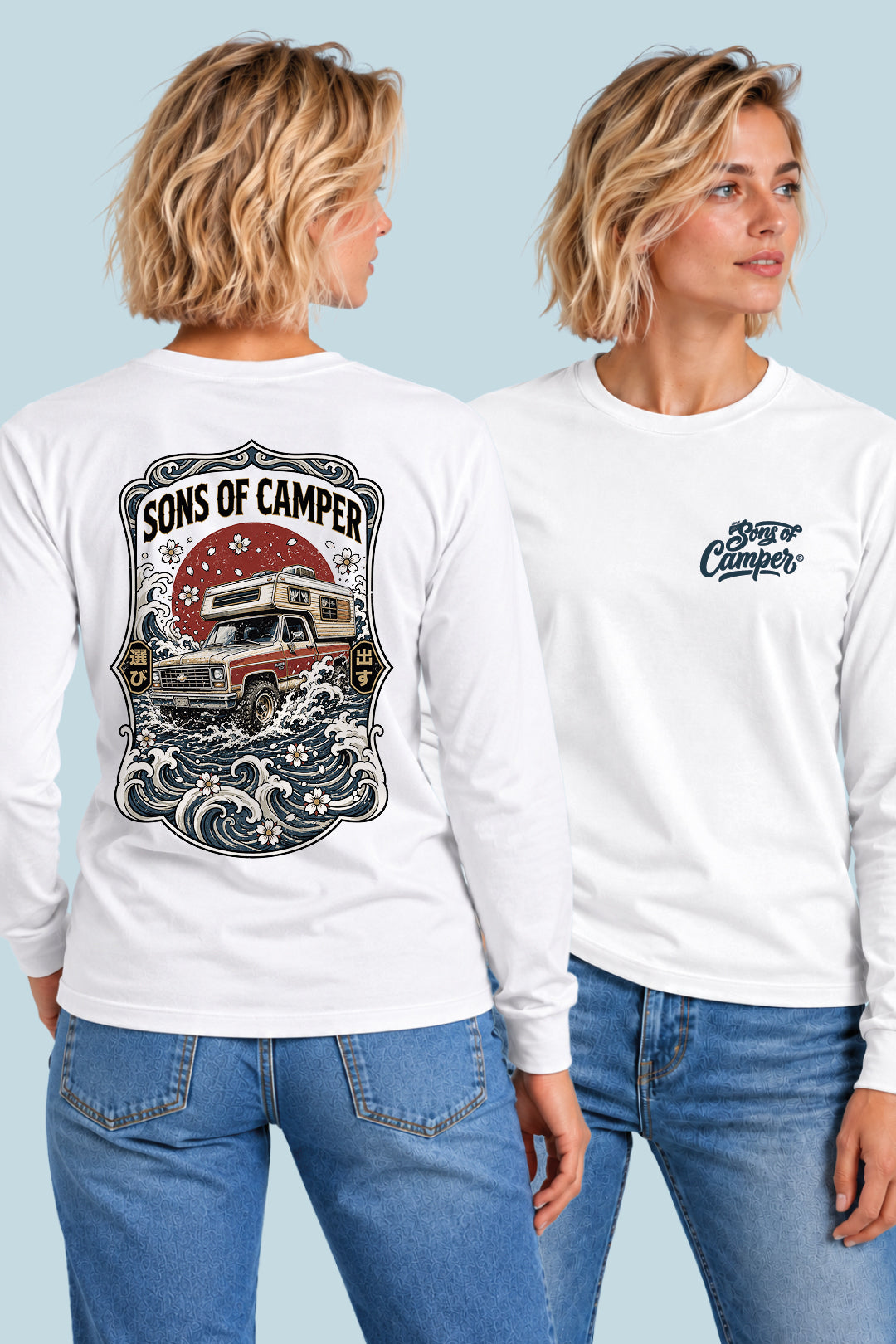 Camiseta manga larga River Sons of Camper color Blanco, vista mujer