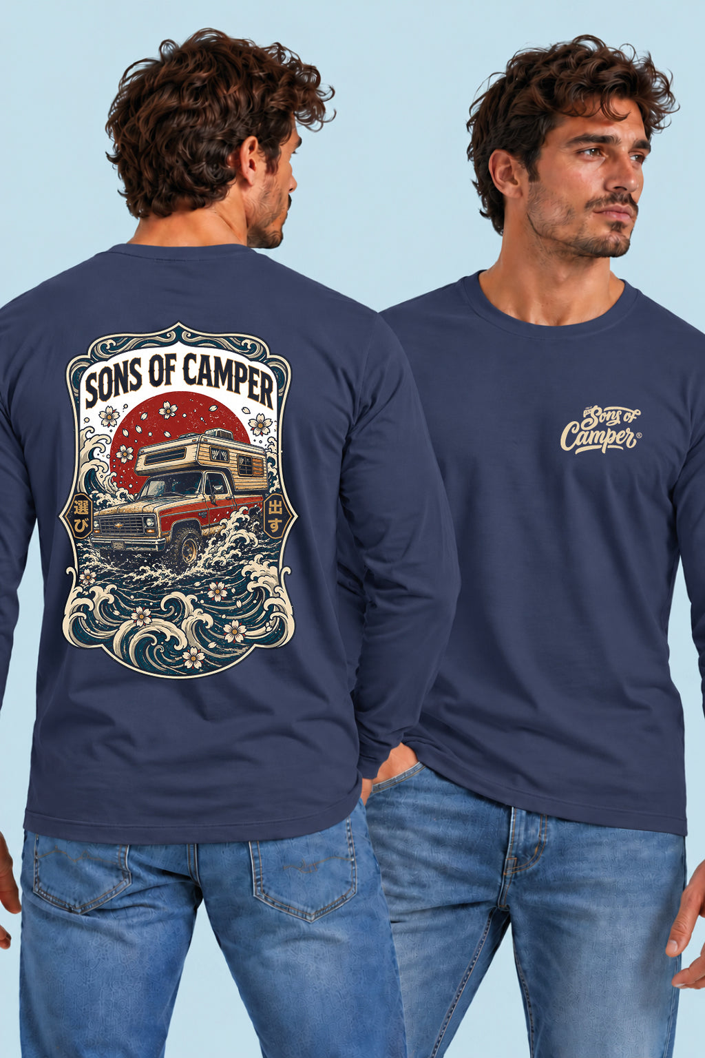 Camiseta manga larga River Sons of Camper color Navy, vista hombre
