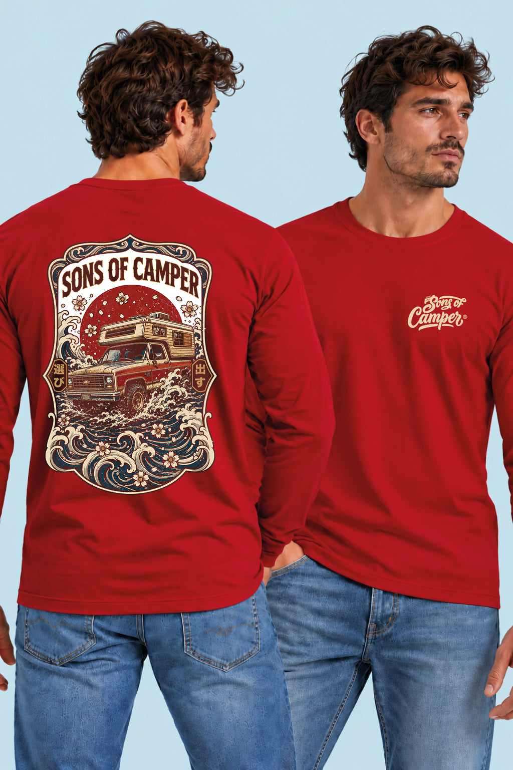 Camiseta manga larga River Sons of Camper color Rojo, vista hombre