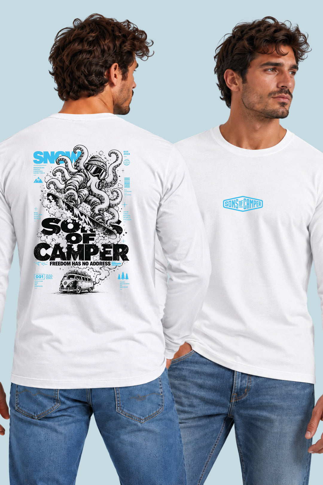 Camiseta manga larga Snow Sons of Camper color Blanco, vista hombre