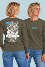 Camiseta manga larga Snow Sons of Camper color Caqui, vista mujer