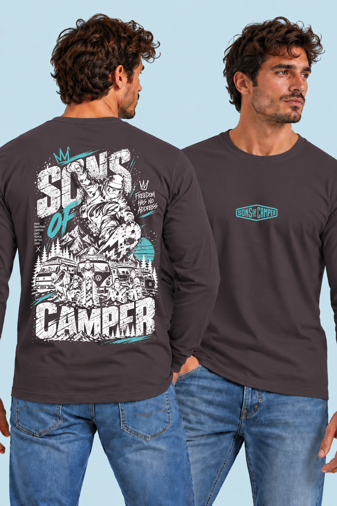 Camiseta manga larga Snowmass Sons of Camper color Antracita, vista hombre