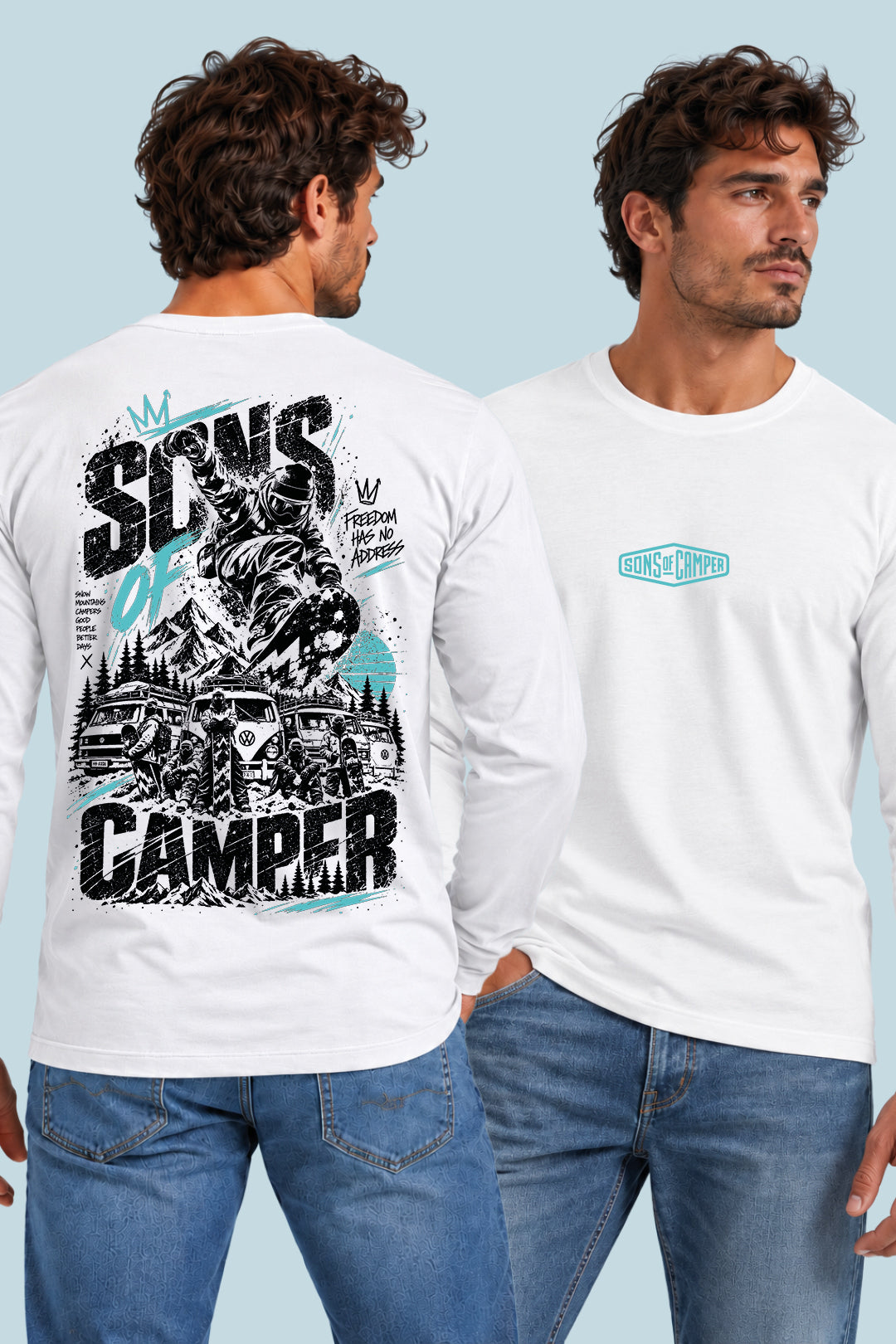 Camiseta manga larga Snowmass Sons of Camper color Blanco, vista hombre