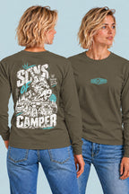 Camiseta manga larga Snowmass Sons of Camper color Caqui, vista mujer