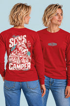 Camiseta manga larga Snowmass Sons of Camper color Rojo, vista mujer