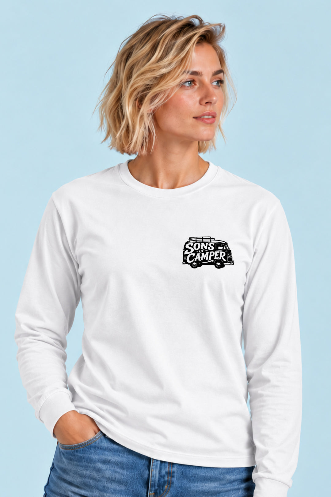 Camiseta manga larga T 1 Sons of Camper color Blanco, vista mujer
