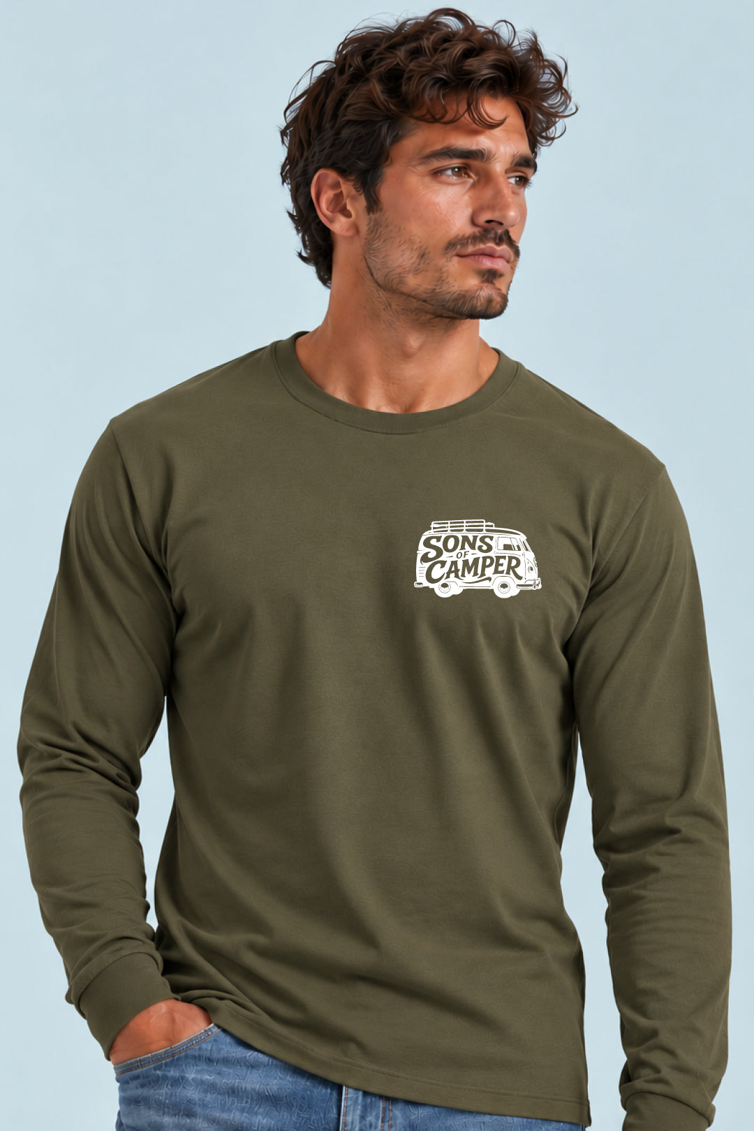 Camiseta manga larga T 1 Sons of Camper color Caqui, vista hombre