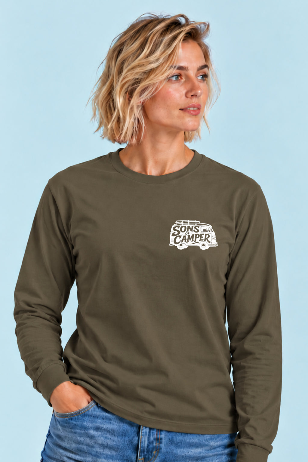 Camiseta manga larga T 1 Sons of Camper color Caqui, vista mujer