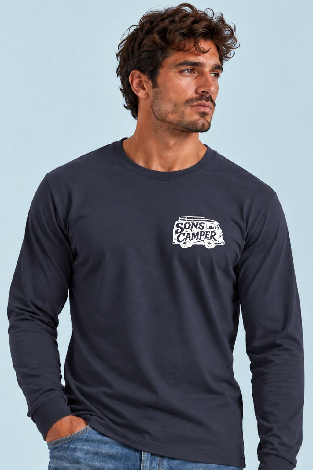 Camiseta manga larga T 1 Sons of Camper color Navy, vista hombre
