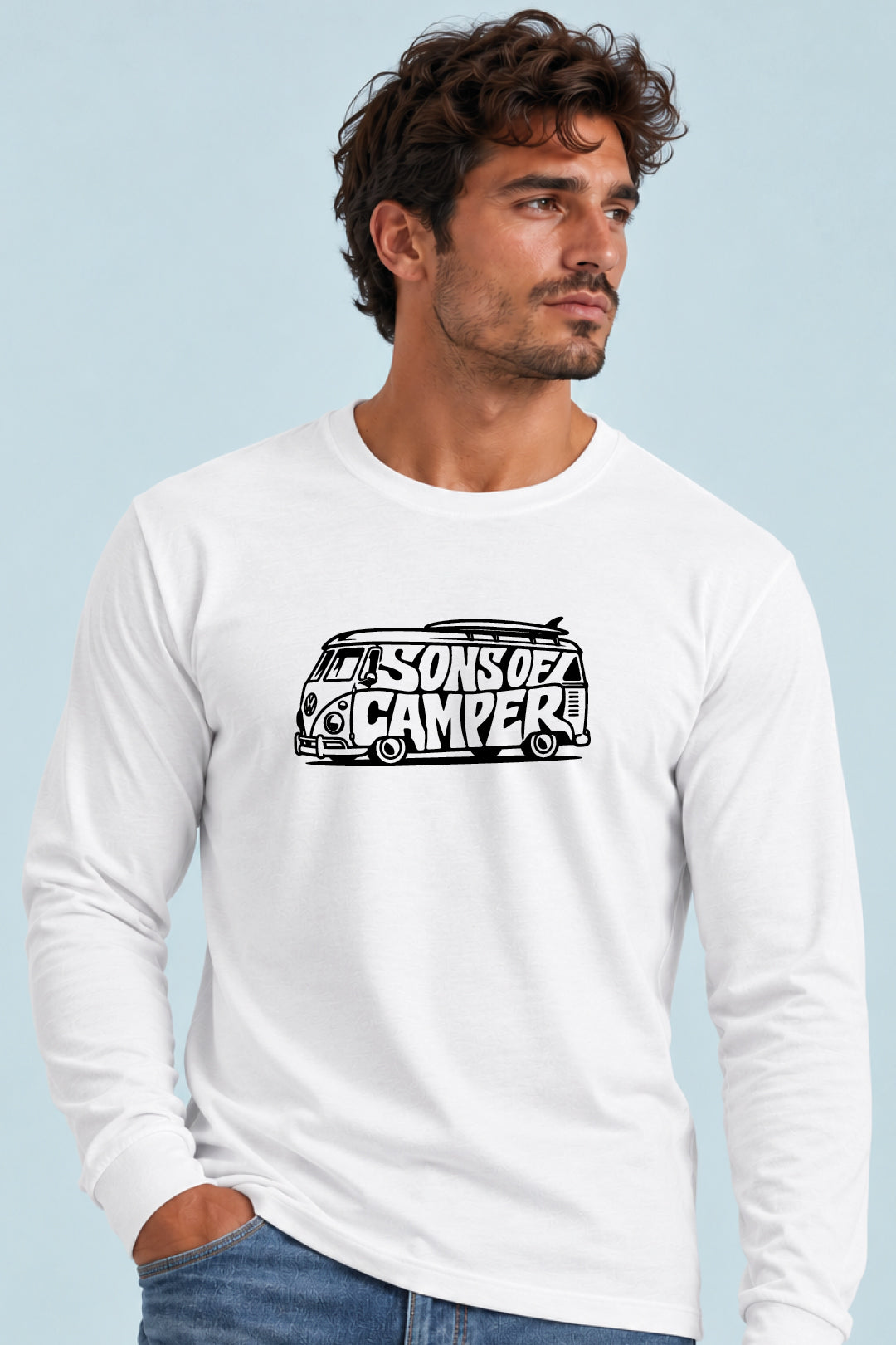 Camiseta manga larga T 4 Sons of Camper color Blanco, vista hombre