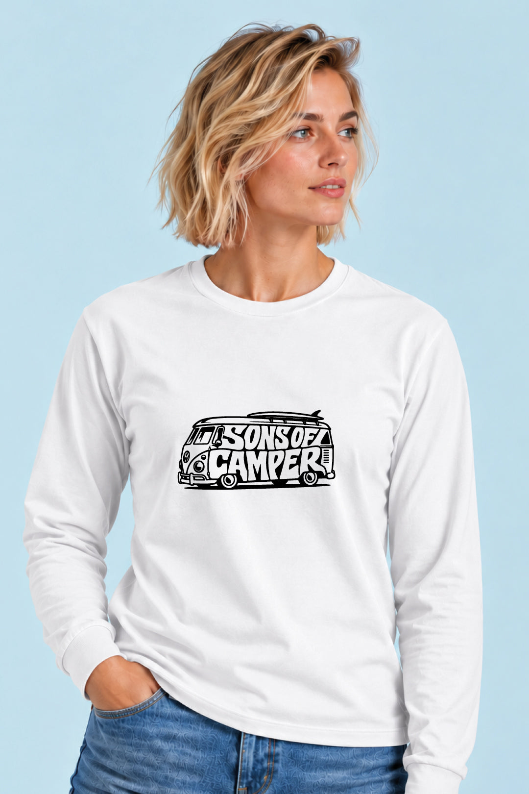 Camiseta manga larga T 4 Sons of Camper color Blanco, vista mujer