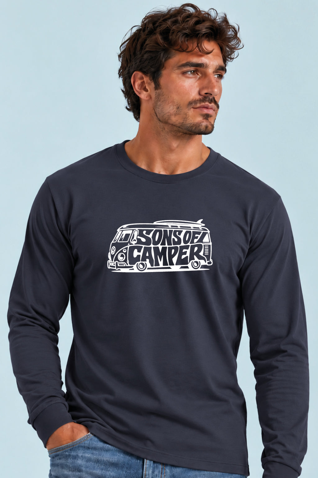 Camiseta manga larga T 4 Sons of Camper color Navy, vista hombre