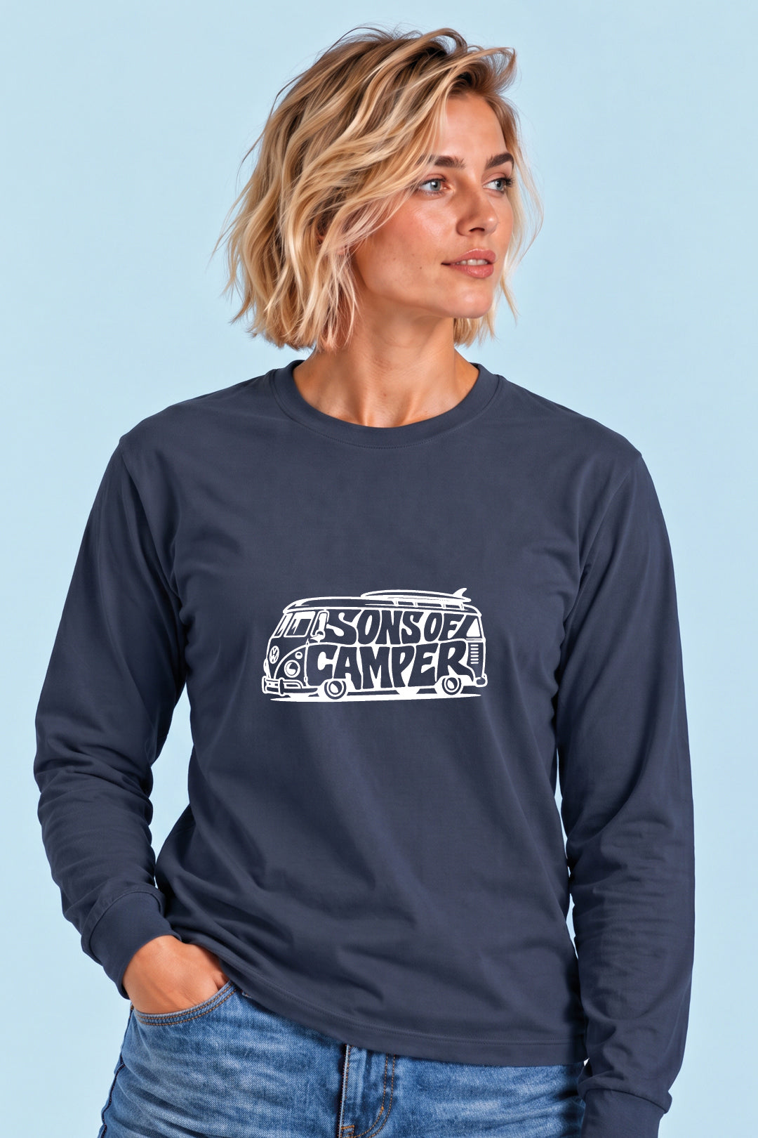 Camiseta manga larga T 4 Sons of Camper color Navy, vista mujer