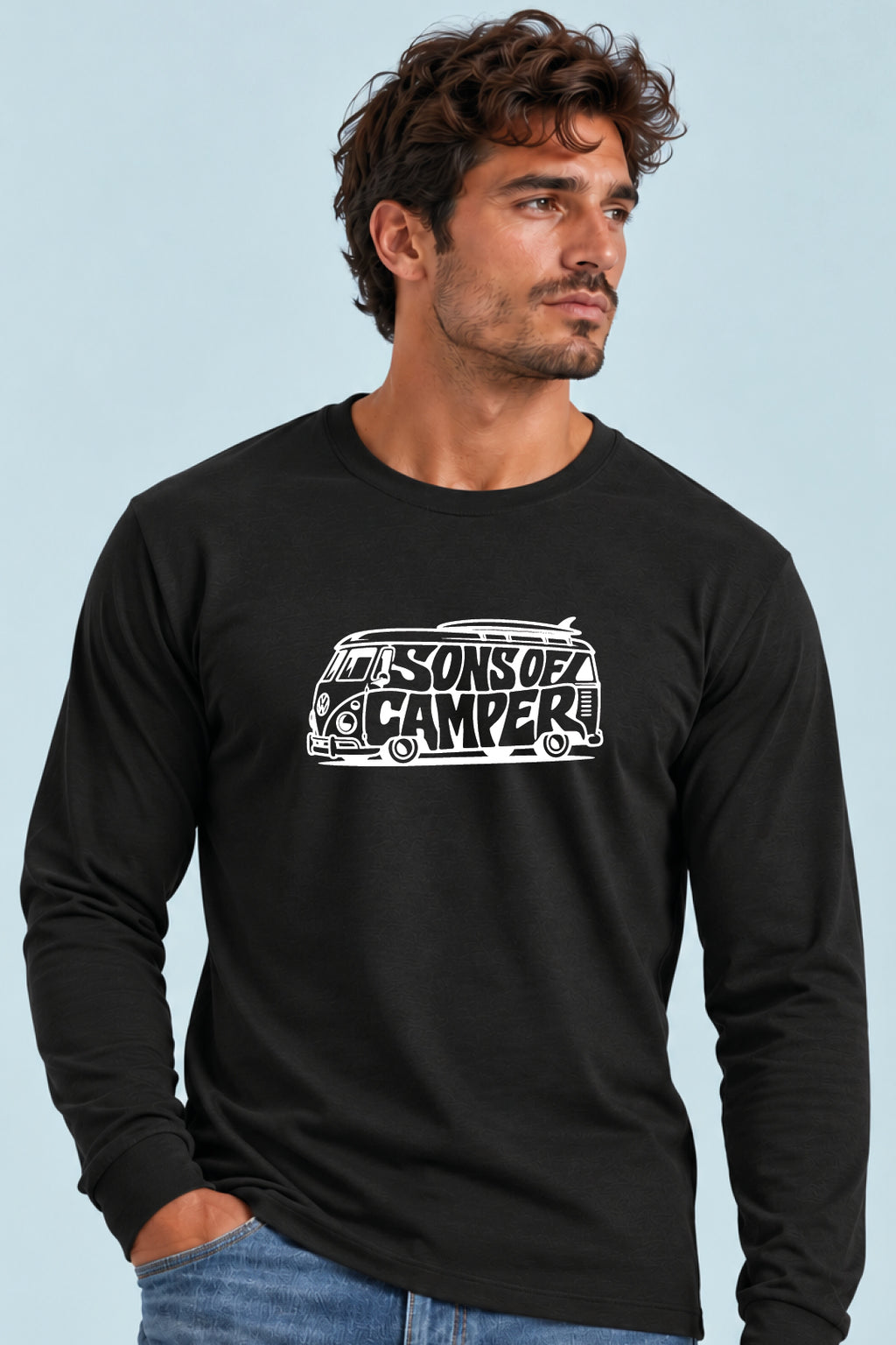 Camiseta manga larga T 4 Sons of Camper color Negro, vista hombre