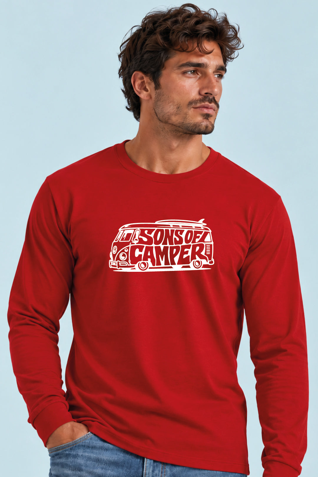 Camiseta manga larga T 4 Sons of Camper color Rojo, vista hombre
