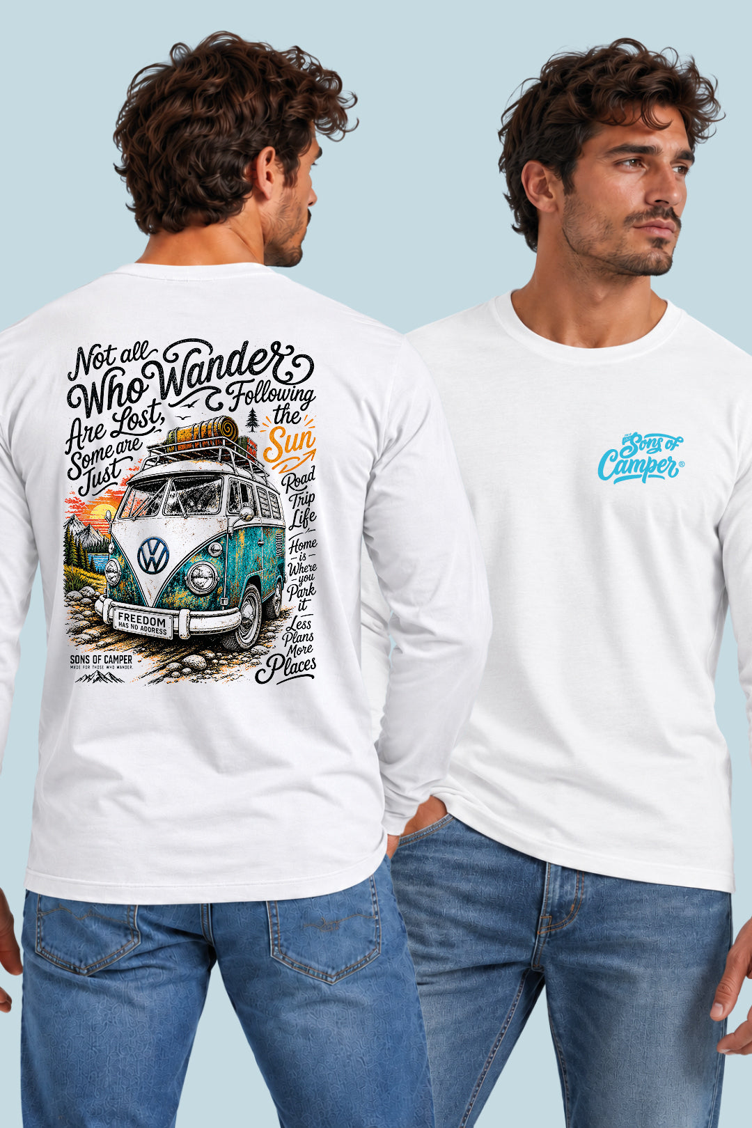 Camiseta manga larga Wander Sons of Camper color Blanco, vista hombre