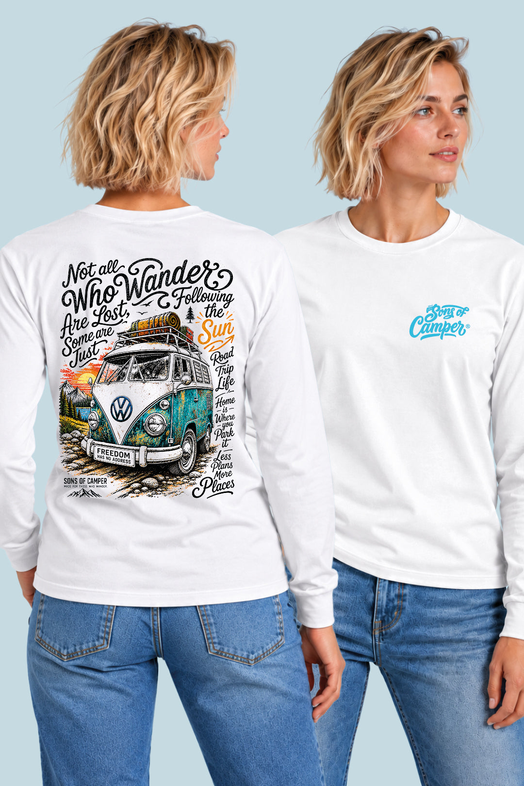 Camiseta manga larga Wander Sons of Camper color Blanco, vista mujer