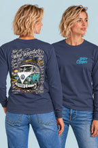 Camiseta manga larga Wander Sons of Camper color Navy, vista mujer