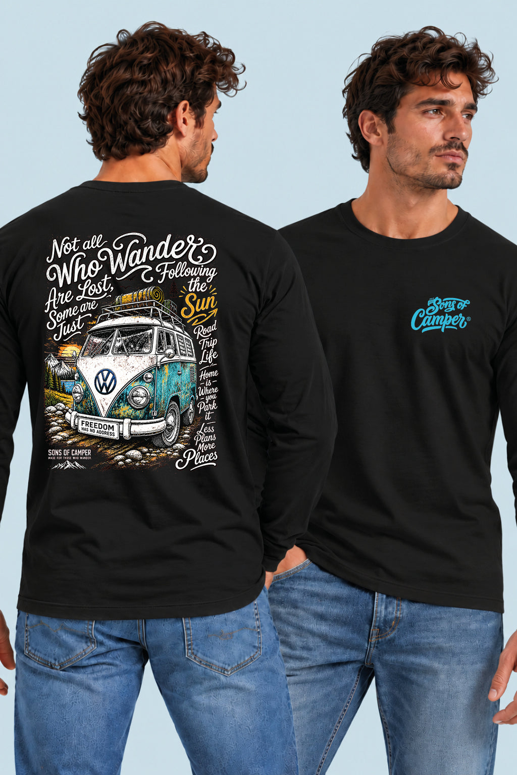 Camiseta manga larga Wander Sons of Camper color Negro, vista hombre