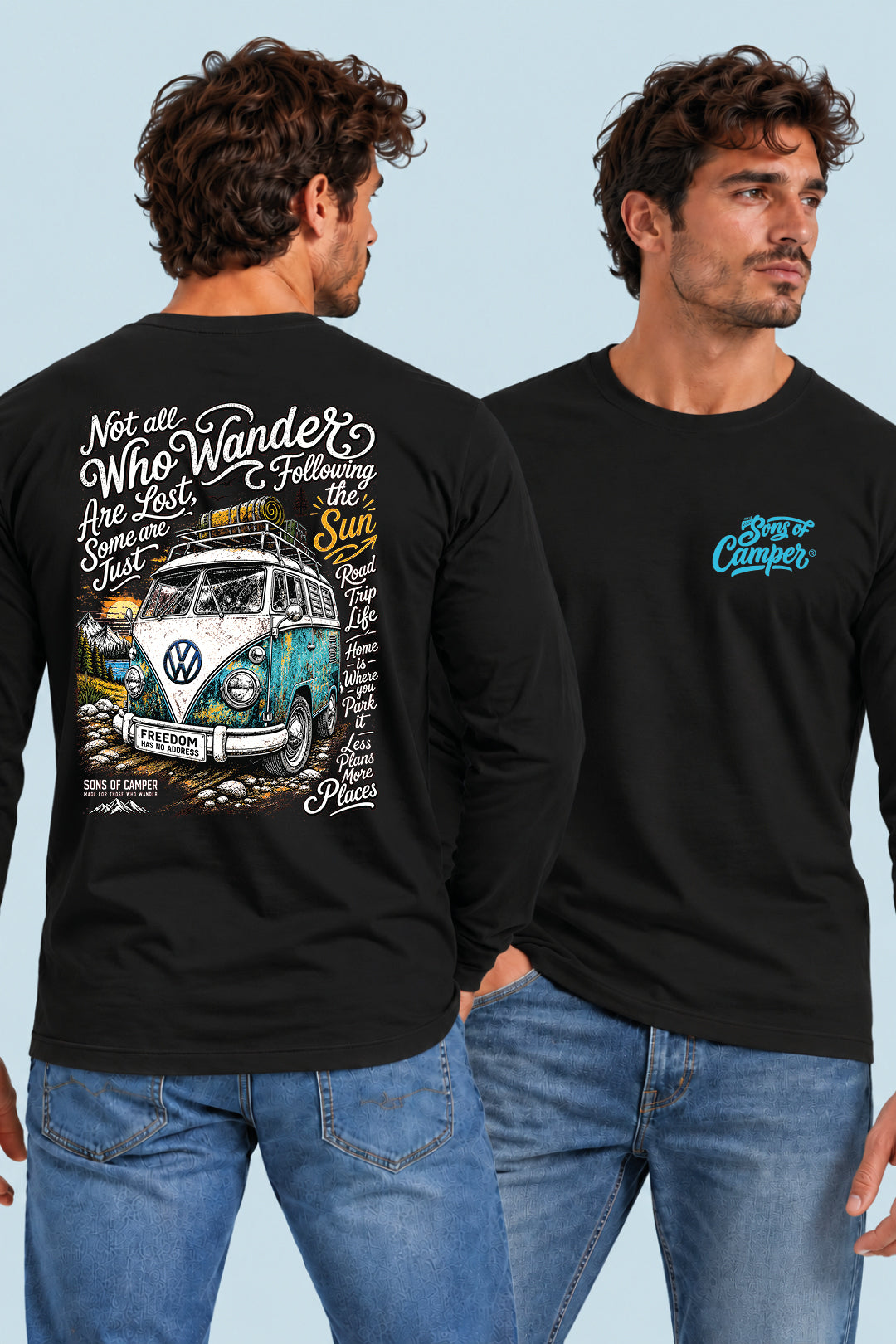 Camiseta manga larga Wander Sons of Camper color Negro, vista hombre